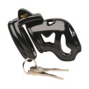 XR Brands Hard Stop Double Ring Chastity Cage Black