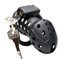XR Brands Lock Down Chastity Cage Black