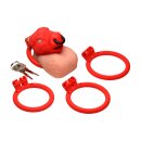 XR Brands Bull Chastity Cage Red