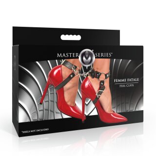 XR Brands Femme Fatale Heel Cuffs Black/Red