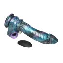 XR Brands Astro-Thrust Thrusting and Vibrating Silicone Dildo Blue/Purple