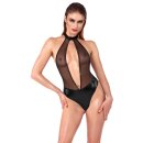 Noir Body im Wetlook mit Cut-Out und Glitzer Schwarz XL