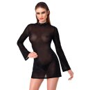 Noir Transparentes Minikleid mit Glitzer Schwarz L
