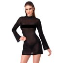 Noir Transparentes Minikleid mit Glitzer Schwarz XL