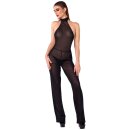 Noir Transparenter Overall mit Glitzer Schwarz M