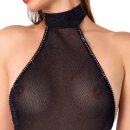 Noir Transparenter Overall mit Glitzer Schwarz L