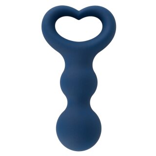 Magic Shiver Heart-Shaped Anal Plug Blue 2.9 cm