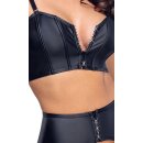 Cottelli Collection 3-Piece Set with Corsage, Thong and Suspender Belt Black S