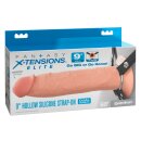 Pipedream Hohler Silikon Dildo mit Umschnallgurt Beige 24,1 cm Ø 4 cm Taille 61–135 cm