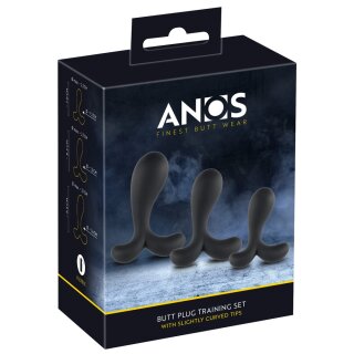 ANOS Butt Plug Training Set Black Ø 2.3–3.1 cm