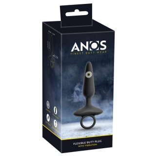 ANOS Flexible Anal Plug with Vibration Black Ø 2.6 cm