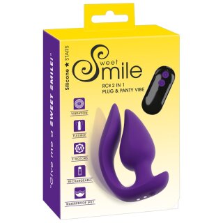 You2Toys Smile RC 2in1 Plug & Panty Vibrator Purple 11 cm Ø 3.5 cm