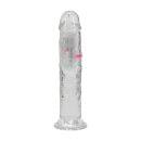 RealRock Vibrating Dildo with LED Transparent 18 cm Ø 3.8 cm