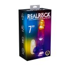 RealRock Vibrating Dildo with LED Transparent 18 cm Ø 4 cm
