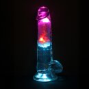 RealRock Vibrating Dildo with LED Transparent 18 cm Ø 4 cm