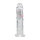 RealRock Vibrating Dildo with LED Transparent 20 cm Ø 4.2 cm