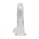 RealRock Vibrating Dildo with LED Transparent 20 cm Ø 4.5 cm