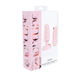 Loveline Velvet vibrating plug with remote control pink Ø 3.3 cm