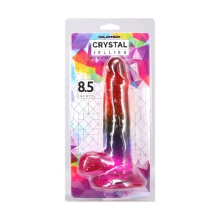 Doc Johnsons Crystal Jellies Realistic Cock with Balls Multicolor 21.6 cm