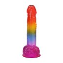 Doc Johnsons Crystal Jellies Realistic Cock with Balls Multicolor 21.6 cm