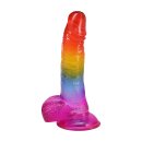 Doc Johnsons Crystal Jellies Realistic Cock with Balls Multicolor 21.6 cm