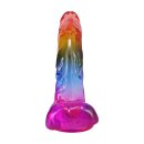 Doc Johnsons Crystal Jellies Realistic Cock with Balls Multicolor 24.1 cm