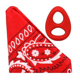 Doc Johnson The Code silicone cock ring with bandana red Ø 4.6 cm