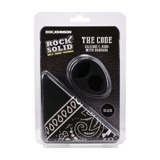 Doc Johnson The Code silicone cock ring with bandana black Ø 4.6 cm