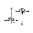 Kiotos Spider Web Nippelklemmen mit Kette Silber