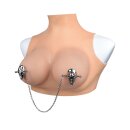 Kiotos Steel Ghostface Mask Nippelklemmen mit Kette Silber
