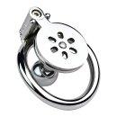 Kiotos Steel Chastity Device with Large Ball Plug Silver 6 cm Ø 4.5 cm