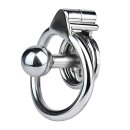 Kiotos Steel Chastity Device with Large Ball Plug Silver 6 cm Ø 4.5 cm
