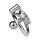 Kiotos Steel Chastity Device with Large Ball Plug Silver 6 cm Ø 4.5 cm