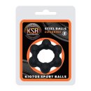 Kiotos Silicone Cock Ring with 6 Steel Balls S Black 3.2 cm