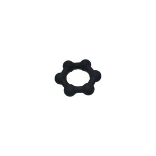 Kiotos Silicone Cock Ring with 6 Steel Balls M Black 3.8 cm