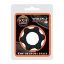 Kiotos Silicone Cock Ring with 6 Steel Balls M Black 3.8 cm