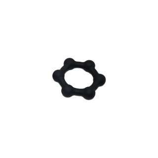 Kiotos Silicone Cock Ring with 6 Steel Balls L Black 4.2 cm