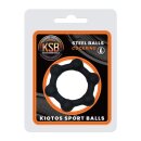 Kiotos Silicone Cock Ring with 6 Steel Balls L Black 4.2 cm