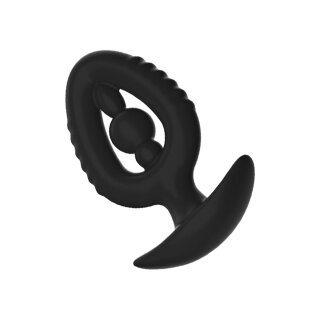 Kiotos Anal Plug/Expander with Inner Bead Black Ø 8 cm