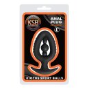 Kiotos Anal Plug/Expander with Inner Bead Black Ø 8 cm