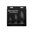 NS Novelties Renegade Triple Strike Analplug Set 3-teilig Schwarz