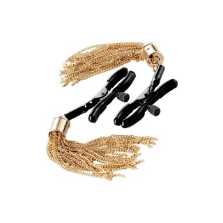 Guilty Pleasure Draped Desire Nipple Clamps with Gold-Toned Tassels