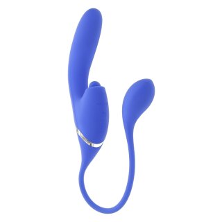 Evolved All In Thrusting and Tapping Vibrator Blue 45 cm