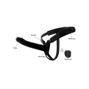 Hidden Desire hohler Penis-Strap-on mit Vibration Schwarz 20 cm