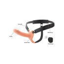 Hidden Desire hohler Penis-Strap-on mit Vibration Beige 16 cm