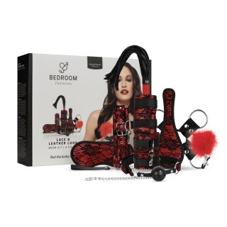 Bedroom Fantasies Lace & Leather Look 8-Piece Set Multicolour