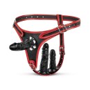 Easytoys Triple Dildo Strap-On Harness Mehrfarbig