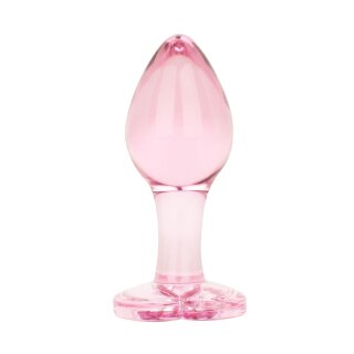 Easytoys Anal Plug aus Glas mit Herzbasis Rosa Ø 3,8 cm