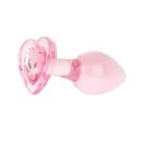 Easytoys Anal Plug aus Glas mit Herzbasis Rosa Ø 3,8 cm
