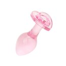 Easytoys Anal Plug aus Glas mit Herzbasis Rosa Ø 3,8 cm